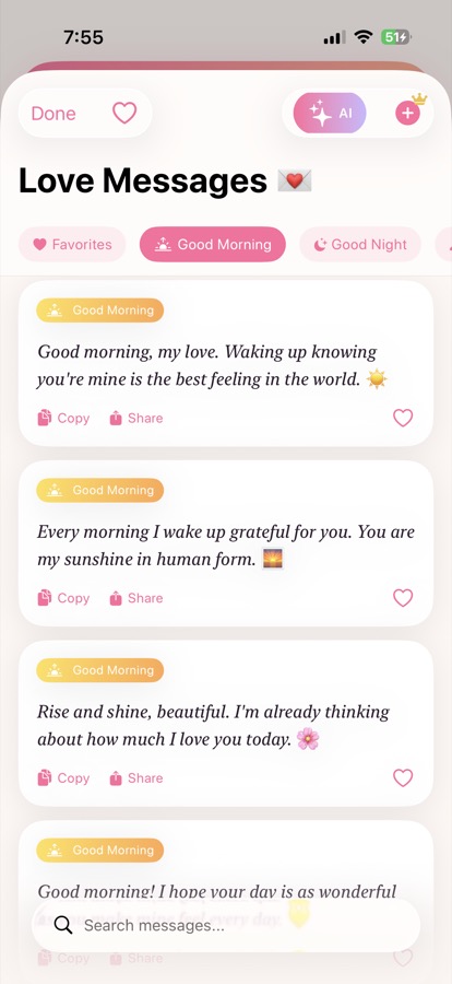 Love note message library